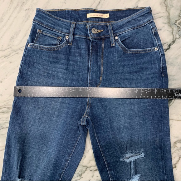 Levi’s 721 Jeans, High Rise Distressed Skinny, Women’s Size 27, 27”Inseam. EUC! - Picture 5 of 8